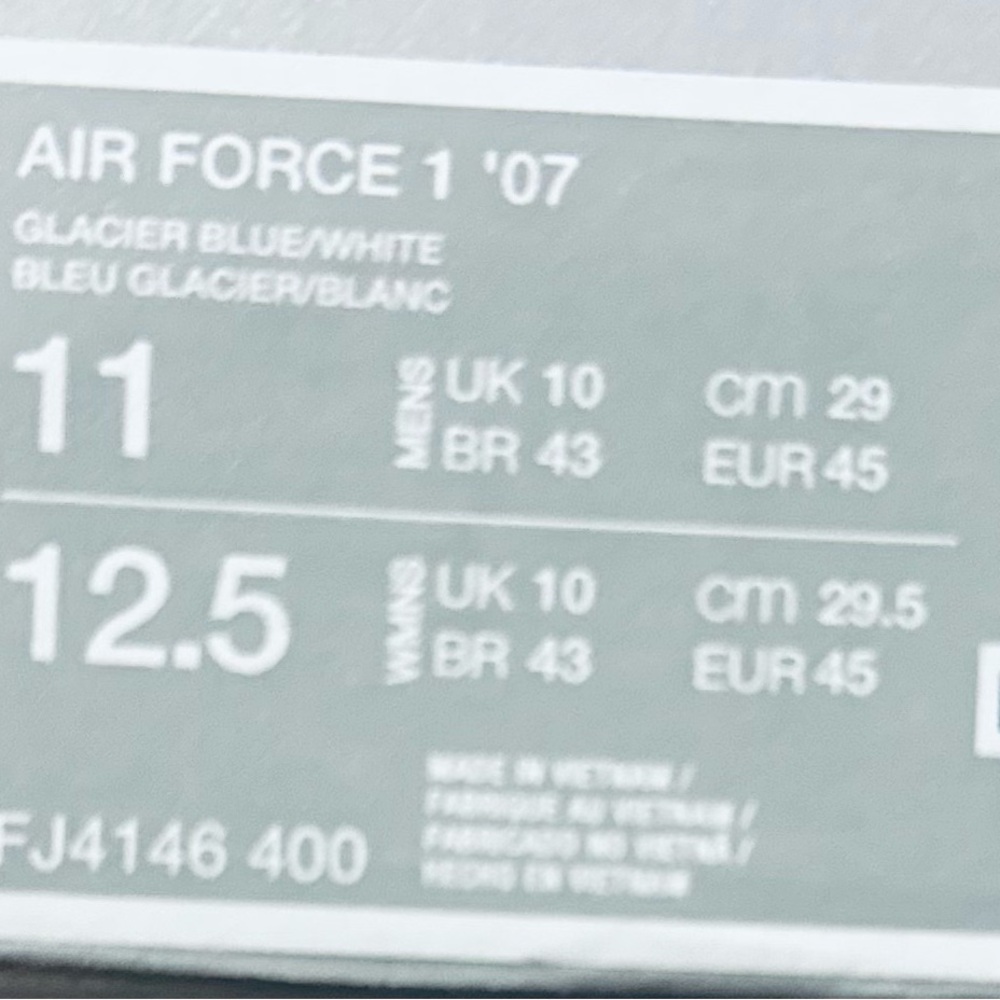 Nike Air Force 1 Sneakers - Glacier Blue and White - Picture 3 of 9